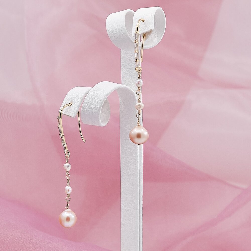 Edison Pearl Dangle Earrings, 14K Gold Filled